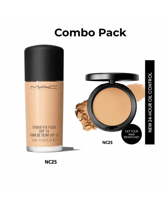 Combo Pack MAC Studio Fix Fluid SPF 15 Foundation+ Compact- Authentic