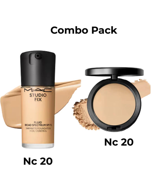 Combo Pack MAC Studio Fix Fluid SPF 15 Foundation+ Compact- Authentic
